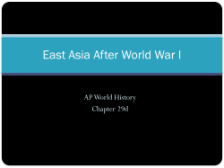 East Asia After World War I - Mat