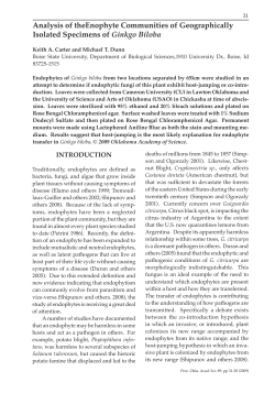 Analysis of theEnophyte Communities of Geographically Isolated