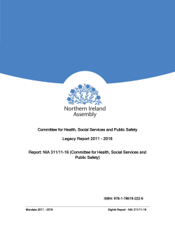 Committee for Health, Social Services and Public Safety Legacy