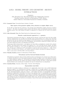 log3 - model theory and geometry : recent interactions