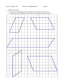 Area of Parallelograms - Foreman PreAP Geometry