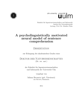 A psycholinguistically motivated neural model of sentence