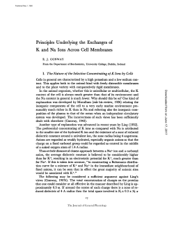 Principles Underlying the Exchanges of K and Na Ions Across Cell