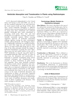 Herbicide Absorption and Translocation in Plants using Radioisotopes