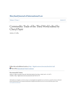 Commodity Trade of the Third World edited by Cheryl Payer