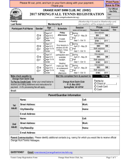 2017 Spring/Fall Tennis Registration