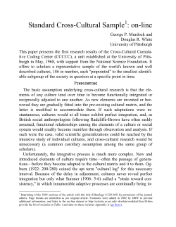 Standard Cross-Cultural Sample : on-line