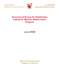 Summary of Survey for Satisfaction Indices for Bahrain eGovernment