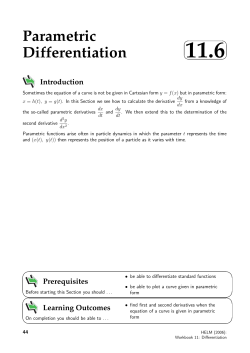 1. Parametric differentiation