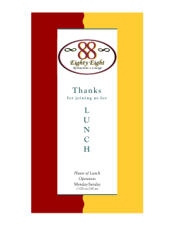 Thanks LUNCH - 88 Restaurant and Lounge