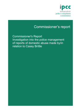 Commissioner`s Report - Independent Police Complaints Commission