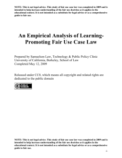 An Empirical Analysis of Learning Promoting Fair Use Case Law