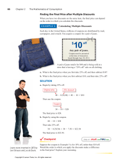 Calculating Multiple Discounts SOLUTION Finding the Final Price