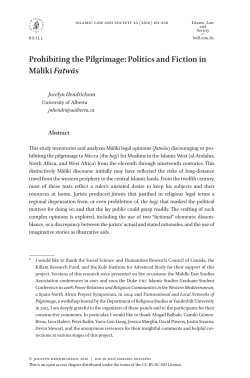 Prohibiting the Pilgrimage - Brill Online Books and Journals