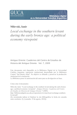 Local exchange in the southern levant during the early bronze age