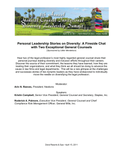 Personal Leadership Stories on Diversity: A Fireside Chat with Two