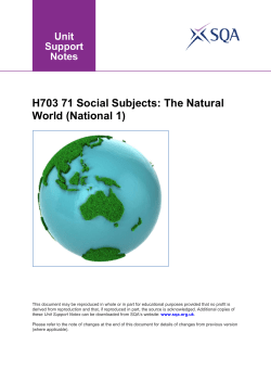 H703 71 Social Subjects: The Natural World (National 1)