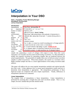 Interpolation in Your DSO