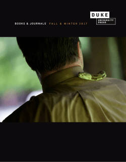 Fall 2017 catalog - Duke University Press