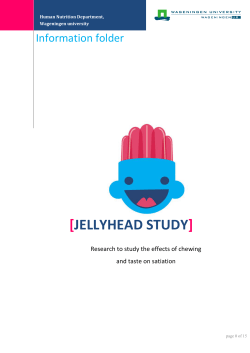 JellyHead Study - Voedingsonderzoek WUR
