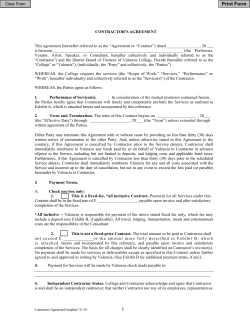CONTRACTOR`S AGREEMENT This agreement