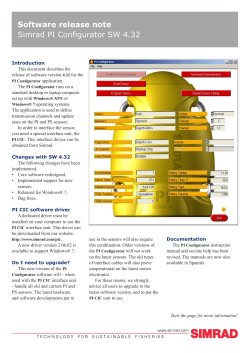 Software release note Simrad PI Configurator SW 4.32