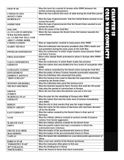 CH APTER 18 COLD WAR CONFLICTS