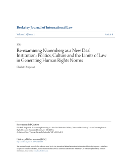Re-examining Nuremberg as a New Deal Institution