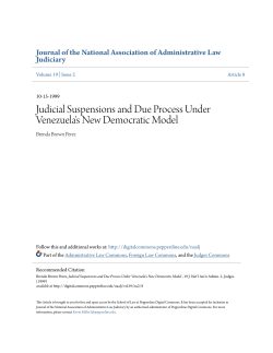 Judicial Suspensions and Due Process Under Venezuela`s New