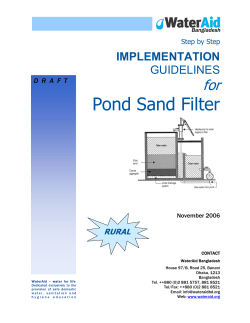 IMPLEMENTATION GUIDELINES for Pond Sand Filter