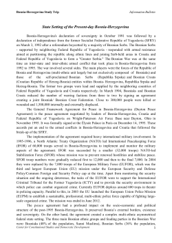 State Setting of the Present-day Bosnia-Herzegovina