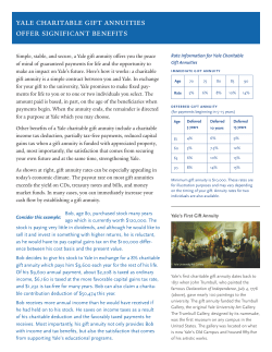 Yale Charitable Gift Annuities Flyer - Giving to Yale