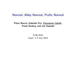 Normal, Abby Normal, Prefix Normal