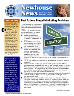 September 2009 Issue - Newhouse Strategic Marketing