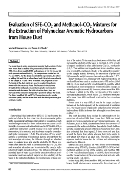 Evaluation of SFE-CO2 and Methanol-C02 Mixtures for