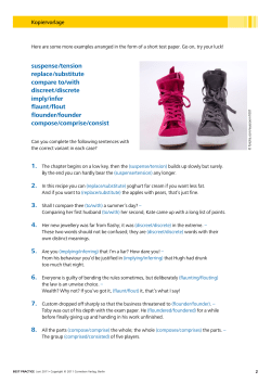 suspense /tension replace /substitute compare to/with discreet