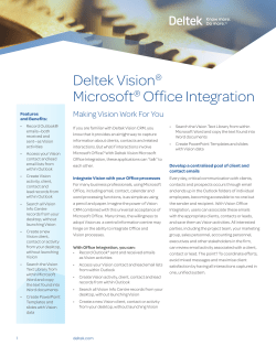 Deltek Vision&reg; Microsoft&reg; Office Integration
