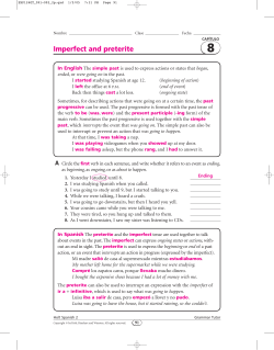 Imperfect and preterite