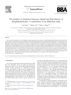 The partition of cholesterol between ordered and fluid bilayers of