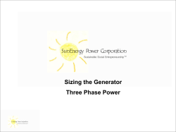 Sizing the Generator Three Phase Power
