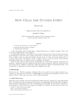 How Cells Are Studied EnBio