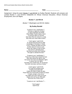 Assignment: Using the poem Booker T. and WEB by Dudley Randall