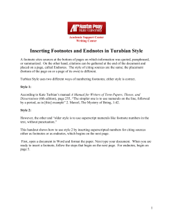 Inserting Footnotes and Endnotes in Turabian Style
