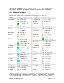 Section 29-8: A Table of Isotopes