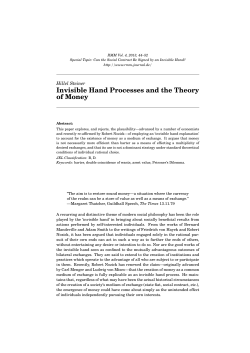 Invisible Hand Processes and the Theory of Money - RMM