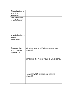 Globalisation &ndash; what is a definition? Three features of globalisation