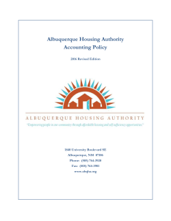 AHA 2016 Accounting Policy - Albuquerque Housing Authority