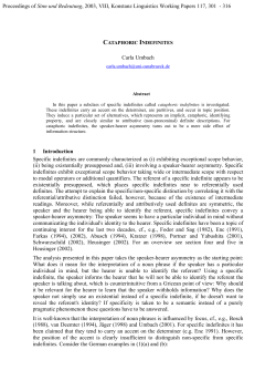 Carla Umbach 1 Introduction Specific indefinites are