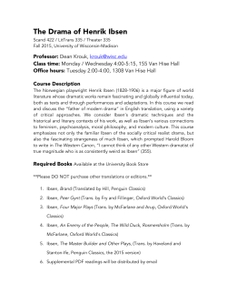 The Drama of Henrik Ibsen - Ibsen Society of America