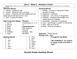 Unit 2 &ndash; Week 2: Abraham Lincoln Second Grade Reading Street